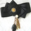 Vintage Black Flower Brooch