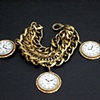 The Abandoned Princess - vintage brass chain and clock charm bracelet