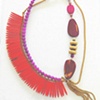 coral spikes and jade necklace