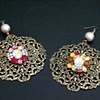 The Abandoned Princess - filigree earrings with vintage gems
