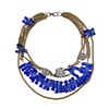 005 vivid blue & silver jewelled necklace