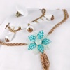 White Russian Necklace, Bracelet & Ring