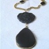 Vintage Enamel Pendant and Cinnabar Necklace