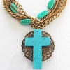 turquoise cross and chain necklace