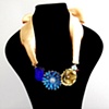 The Abandoned Princess - Satin ribbon and jewels necklace