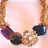 The abandoned Princess - peacock and crystal necklace