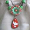 Vintage Enamel Flower Necklace