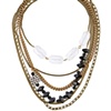 004 multi chain & white quartz jewelled necklace