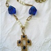 Brilliant Blue Cross Necklace