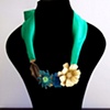 The Abandoned Princess - Satin ribbon and jewels necklace