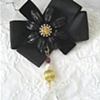 Flower & Crystal Drop Brooch