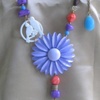 Vintage Enamel Flower Necklace