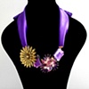 The Abandoned Princess - Satin ribbon and jewels necklace