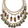007 agate & coin jewelled necklace