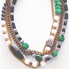 multi bead and chain short necklace