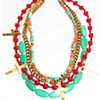 turquoise, glass and orange necklace
