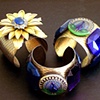 The Abandoned Princess - enamel and glass handcrafted cuffs