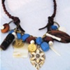 Multi Charm & Leather Necklace