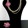 The Abandoned Princess - vintage pink crystal necklace