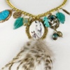 Multi Charm & Feather Necklace