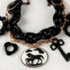 Black Onyx & Vintage Charm Bracelet 