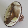 Vintage Horse Cameo & Brass Ring