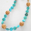 turquoise and filigree ball long necklace