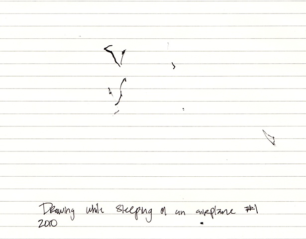 Drawing While Sleeping: On an Airplane on May 3, 2010