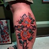 bright flowers and cross