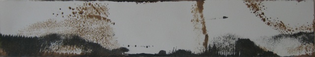 encaustic landscape monotype on paper by Brandy Eiger