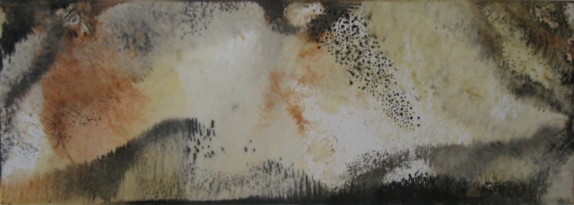 encaustic landscape monotype on paper by Brandy Eiger