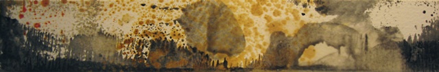 encaustic landscape monotype on paper by Brandy Eiger