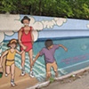Beach walkers and right end