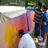 spraying on the piece