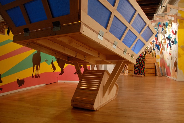 installation image of exhibition at VERTIGO art space-collaborations w/ michael bernhardt, amber britton, donald fodness, and anna harber freeman