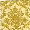 Flocked Yellow/Green Damask