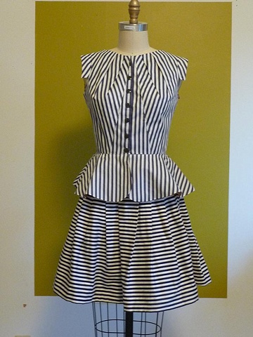stripes and pleats skirt