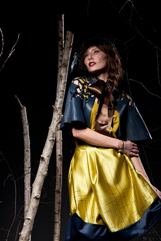 Leather leaf cape