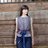 stripe peplum top with overlay