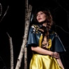 Leather leaf cape