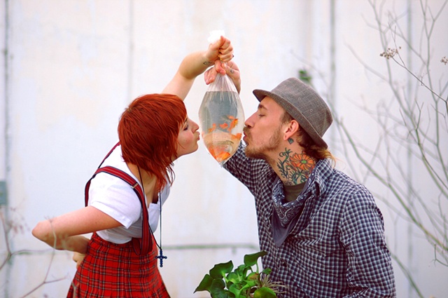 kiss the fishes.