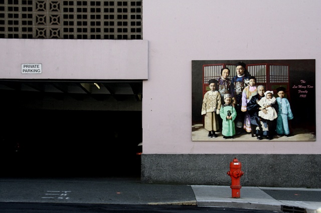 the lee mong kow memorial parkade and fire hydrant