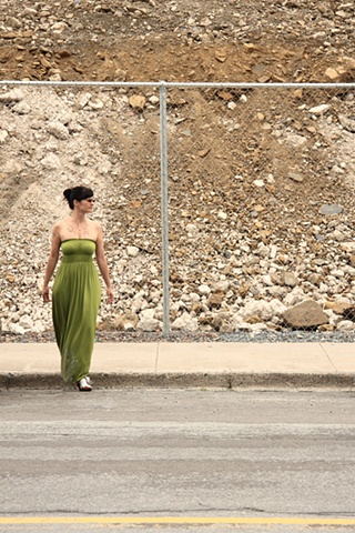 green dress crossing