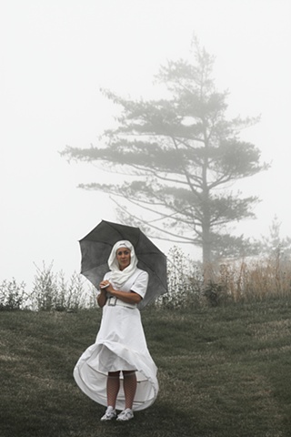 new age nun in the fog