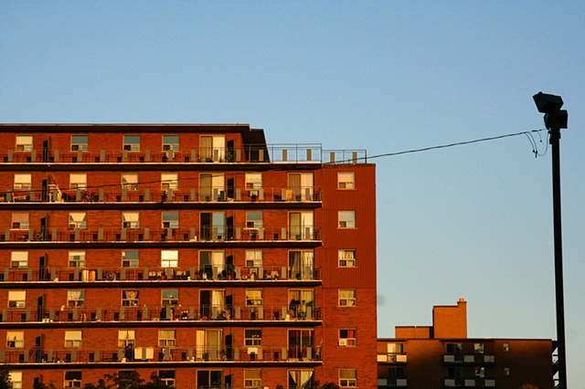 golden hour apartment block