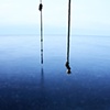 log in slow tide with ropes to the sky
