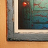 'behind the turquoise door' - behind antique-y window - detail