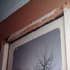 'orange trim' in ol antique window - detail