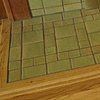 Arts & Crafts Ginkgo Frieze Fireplace - Hearth Detail