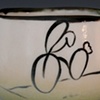 Espresso cup with cat & bike